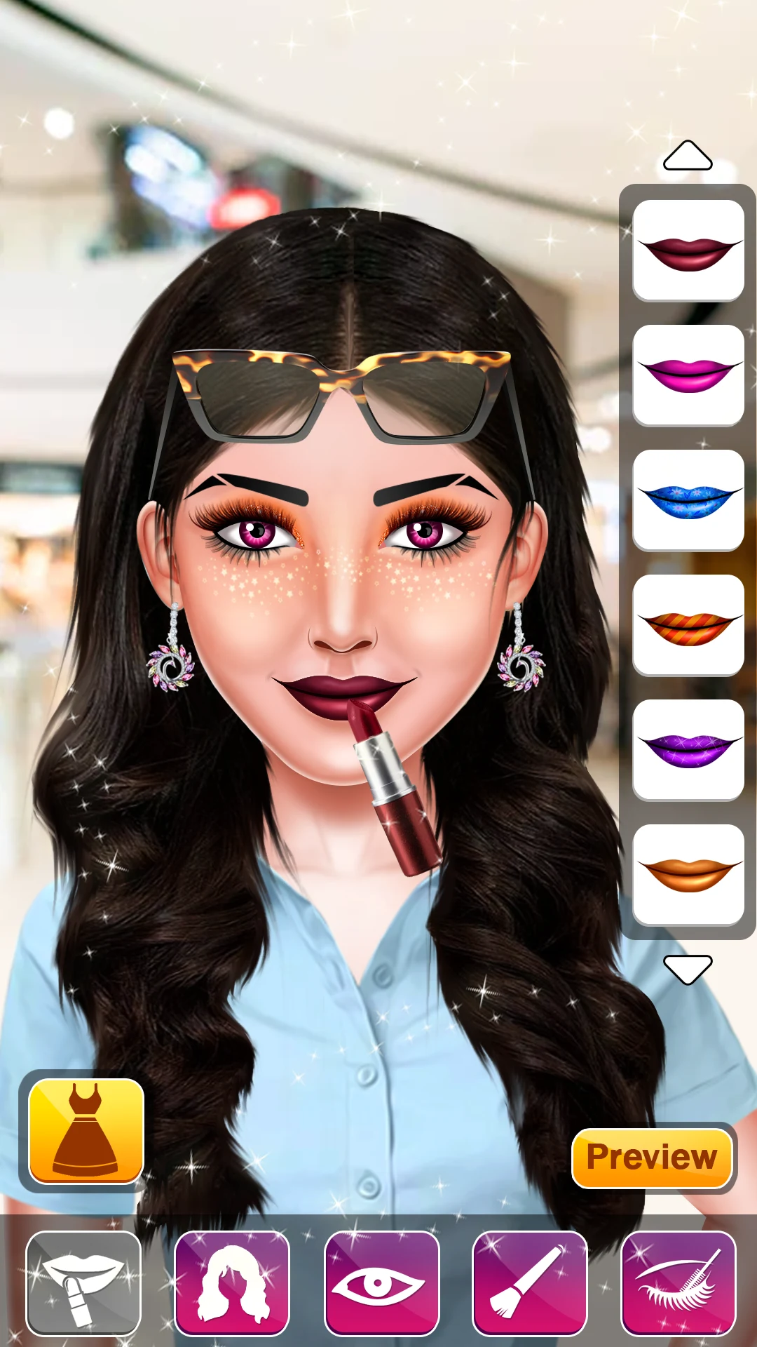 Fashion idol makeup dressup screenshot